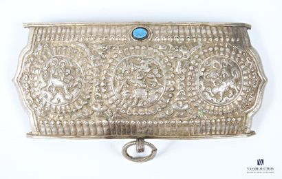 ASIA Belt plate in silver metal decorated...