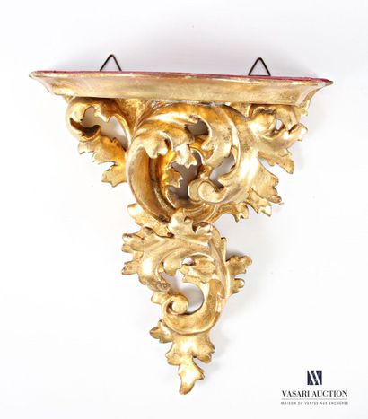 Carved and gilded wood wall lamp decorated...