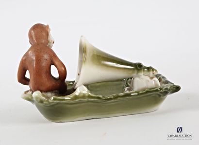Polychrome-treated white porcelain pocket...
