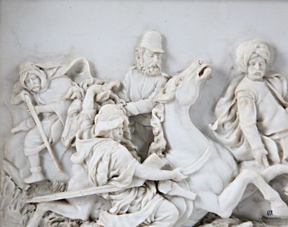 Cast stone plaque depicting a hunting scene
Plaque...