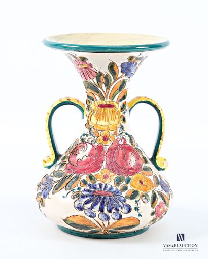 ITALY
Enameled terra cotta baluster vase...