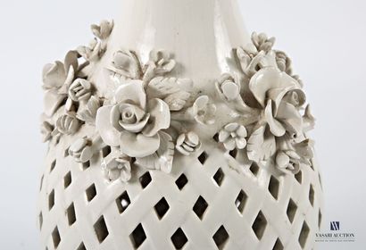 White porcelain egg-shaped lamp with elongated...