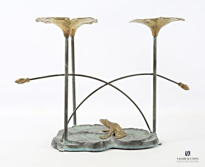 Double patina bronze coffee table base featuring...
