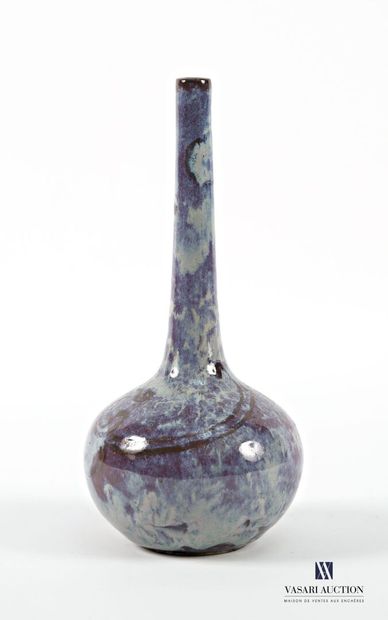 An ovoid enameled stoneware soliflore vase...