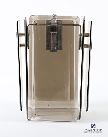 Hanging lamp in chrome-plated metal adorned...