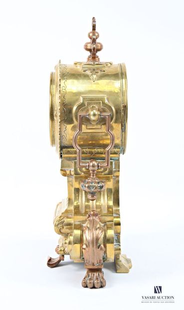 Boundary clock in bronze with a double yellow...