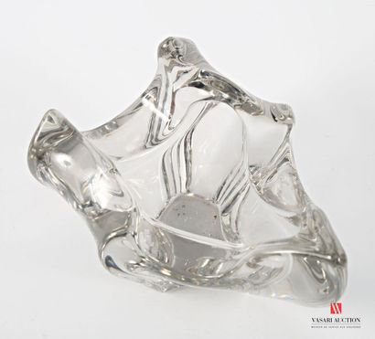 Free-form molded crystal pestle and ashtray,...