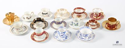Collection of coffee cups including : a porcelain...