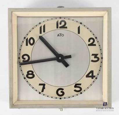 ATO wall clock in metal, silver dial with...