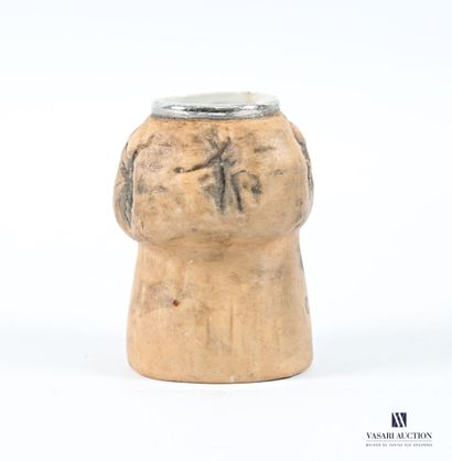 Miniature patinated cookie vase featuring...