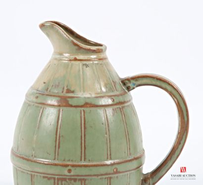 Barrel-shaped ceramic wine jug 
Numbered...