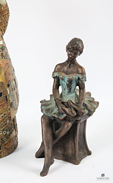 Lot of three resin subjects, two of which...