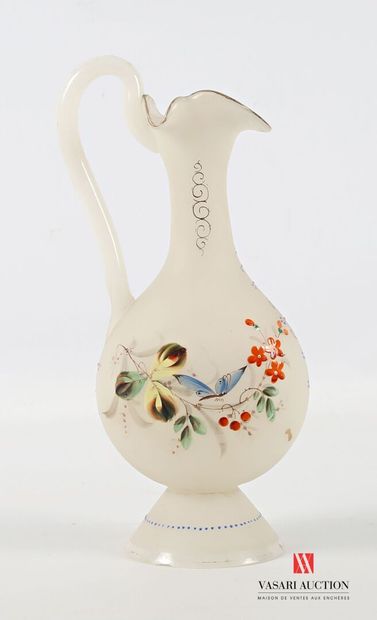 A baluster-shaped ewer in opaline glass,...