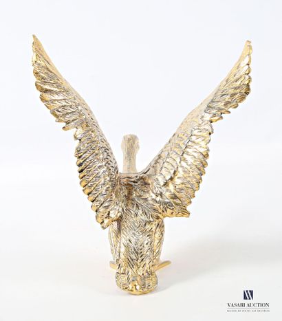 Gilded metal subject depicting a duck taking...