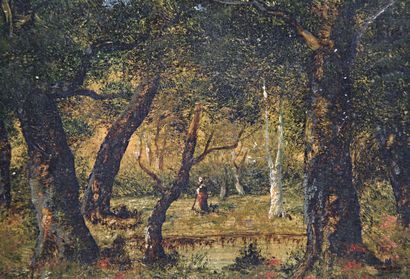 DECHARME (20th century) 
Forest landscape...