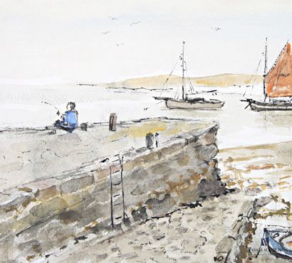 BOULAIS Jean (XXth century) View of the port...