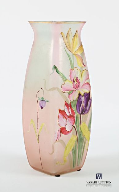 Baluster-shaped vase with square sections...