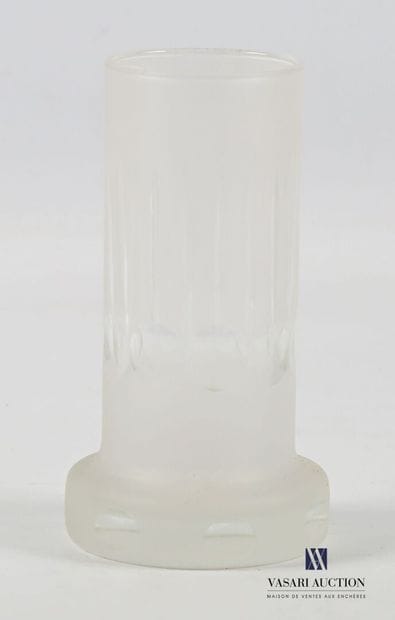 ITALY Tubular vase in cut and sandblasted...