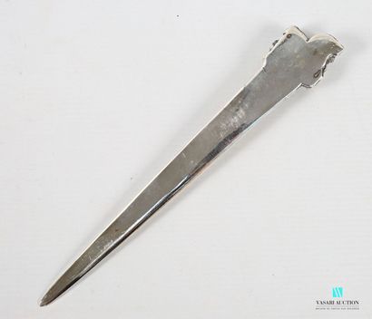 Silver-plated bronze paper-knife, the handle...