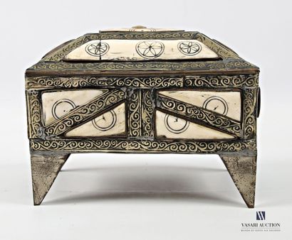 Rectangular jewelry box with slightly domed...
