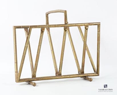 Brass magazine rack simulating bamboo, the...