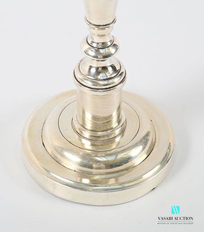 Silver-plated torch on a round base with...