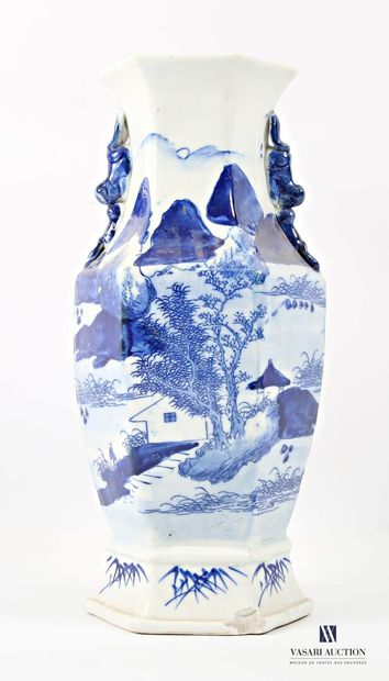 CHINA White enameled porcelain vase of baluster...