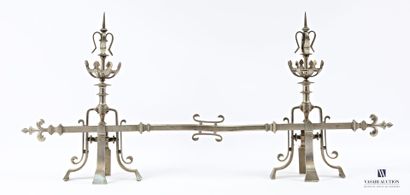 Pair of fireplace mantels and their firebars...