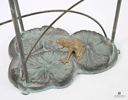 Double patina bronze coffee table base featuring...