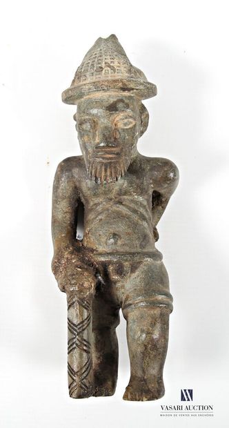 Chief with cane and hat
Carved stone
Dogon,...