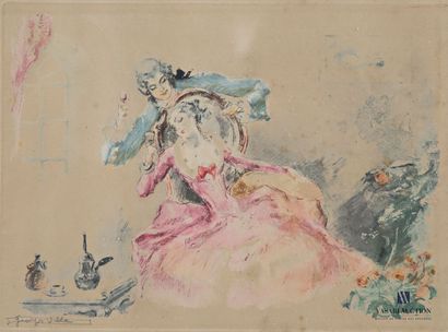 VILLA Georges (1883-1965), after
Scène galante
Color...