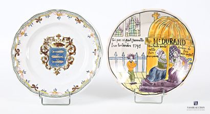 Two earthenware plates, the first with a...