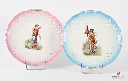 Two porcelain plates with polychrome decoration...