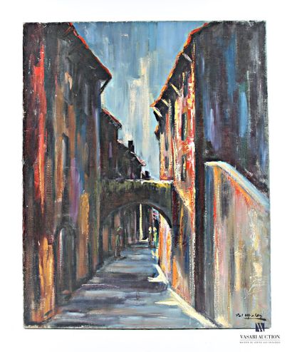MALAN Pol (1919-1988)
Old street of Menton...
