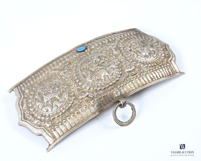 ASIA Belt plate in silver metal decorated...