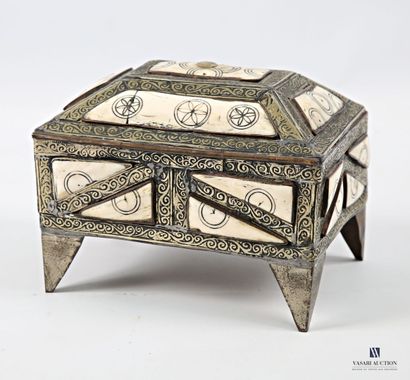 Rectangular jewelry box with slightly domed...