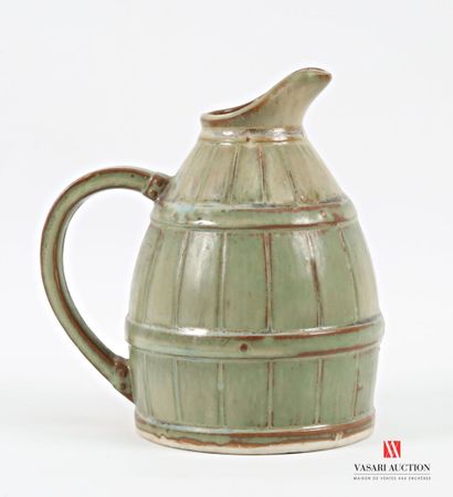 Barrel-shaped ceramic wine jug 
Numbered...