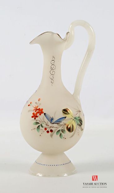 A baluster-shaped ewer in opaline glass,...