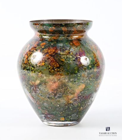 LAQUE LINE Atelier 
Blown glass ovoid vase...