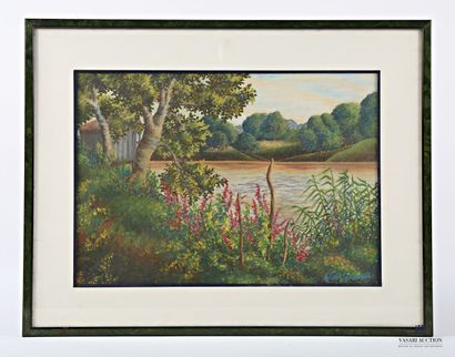VISSEAU (20th century)
Riverside landscape
Grease...