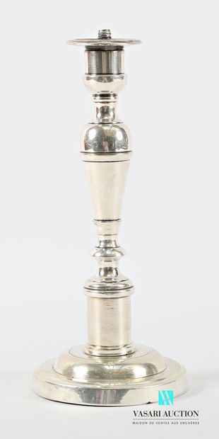 Silver-plated torch on a round base with...