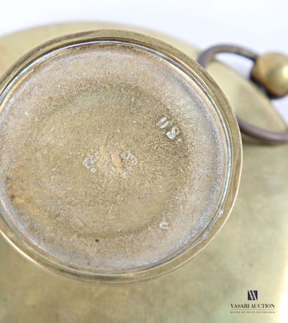 ASIA round gilded brass bowl on pedestal,...