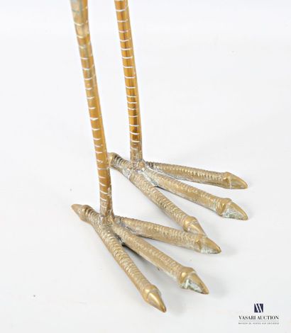 Gilded brass subject depicting a crane 
(traces...