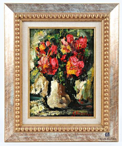 VASSEUR Georges (XX)
Bouquet de fleurs 
Oil...