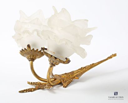 Pair of ormolu sconces, the shaft decorated...