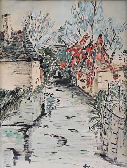 ANONYMOUS
Houses by the river
Watercolor...
