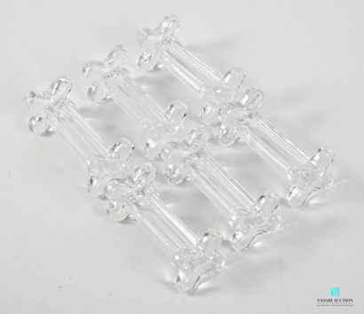 Suite of six molded glass knife-holders with...