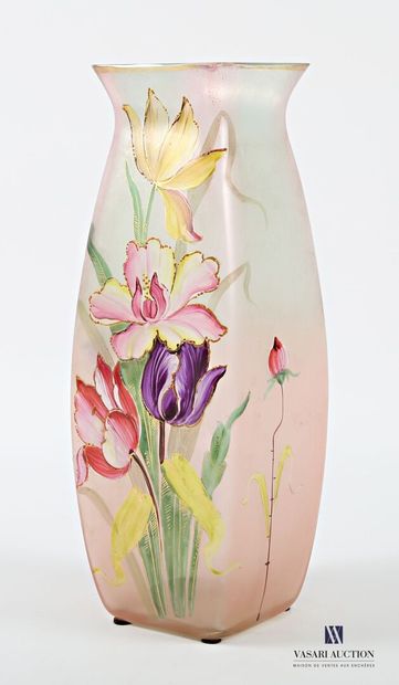 Baluster-shaped vase with square sections...