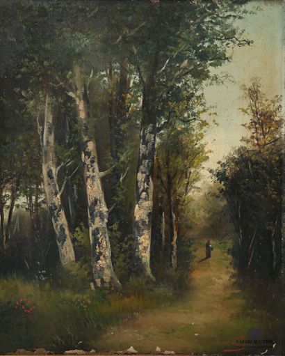 VERNET L. 
A walk in the woods
Oil on canvas
Signed...