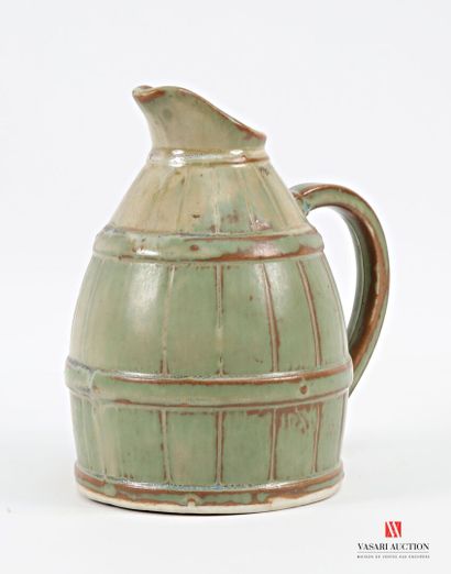 Barrel-shaped ceramic wine jug 
Numbered...